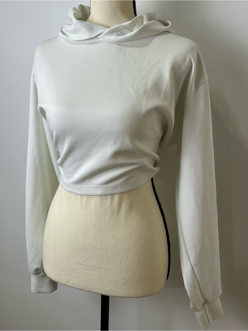 Elegant Women's Cream Hoodie Sweatshirt